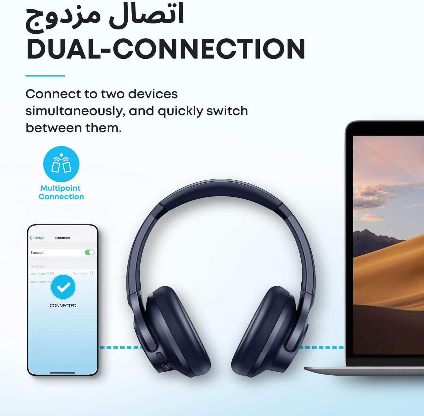 Q20i | Hybrid Active Noise Cancelling Headphones