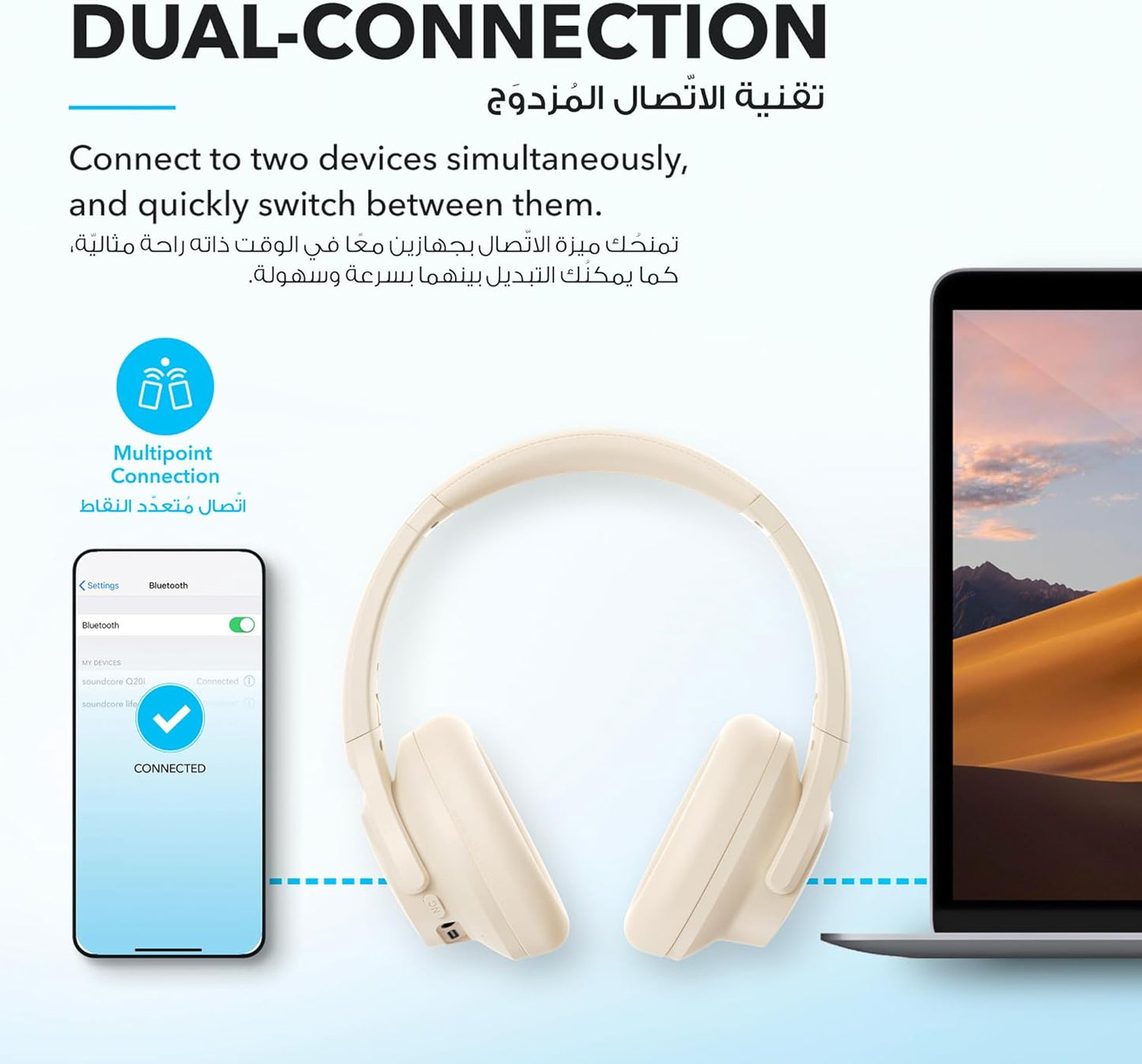 Q20i | Hybrid Active Noise Cancelling Headphones